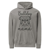 English Bulldog Mama Mode Garment-dyed Hoodie . Grey