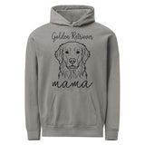Golden Retriever Mama Mode Garment-dyed Hoodie . Grey
