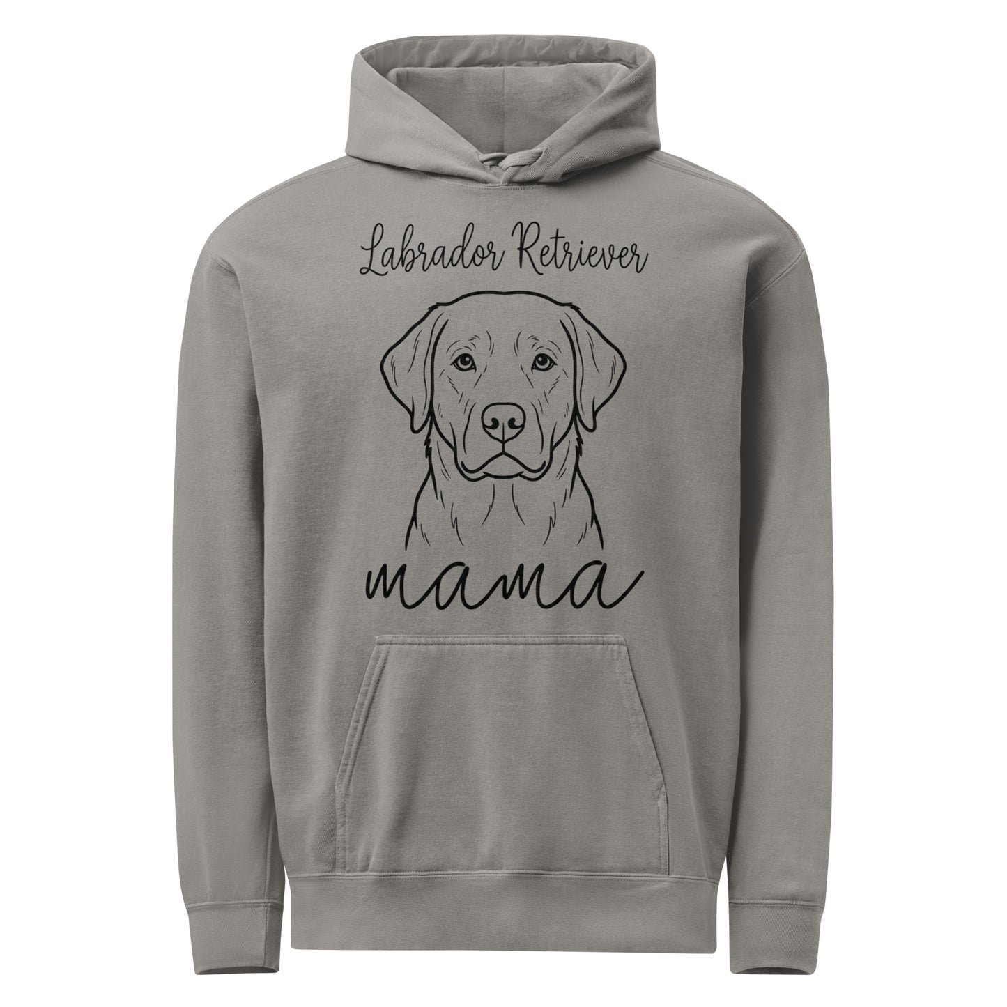 Labrador Retriever Mama Mode Garment-dyed Hoodie . Grey