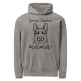 German Shepherd Mama Mode Garment-dyed Hoodie . Grey