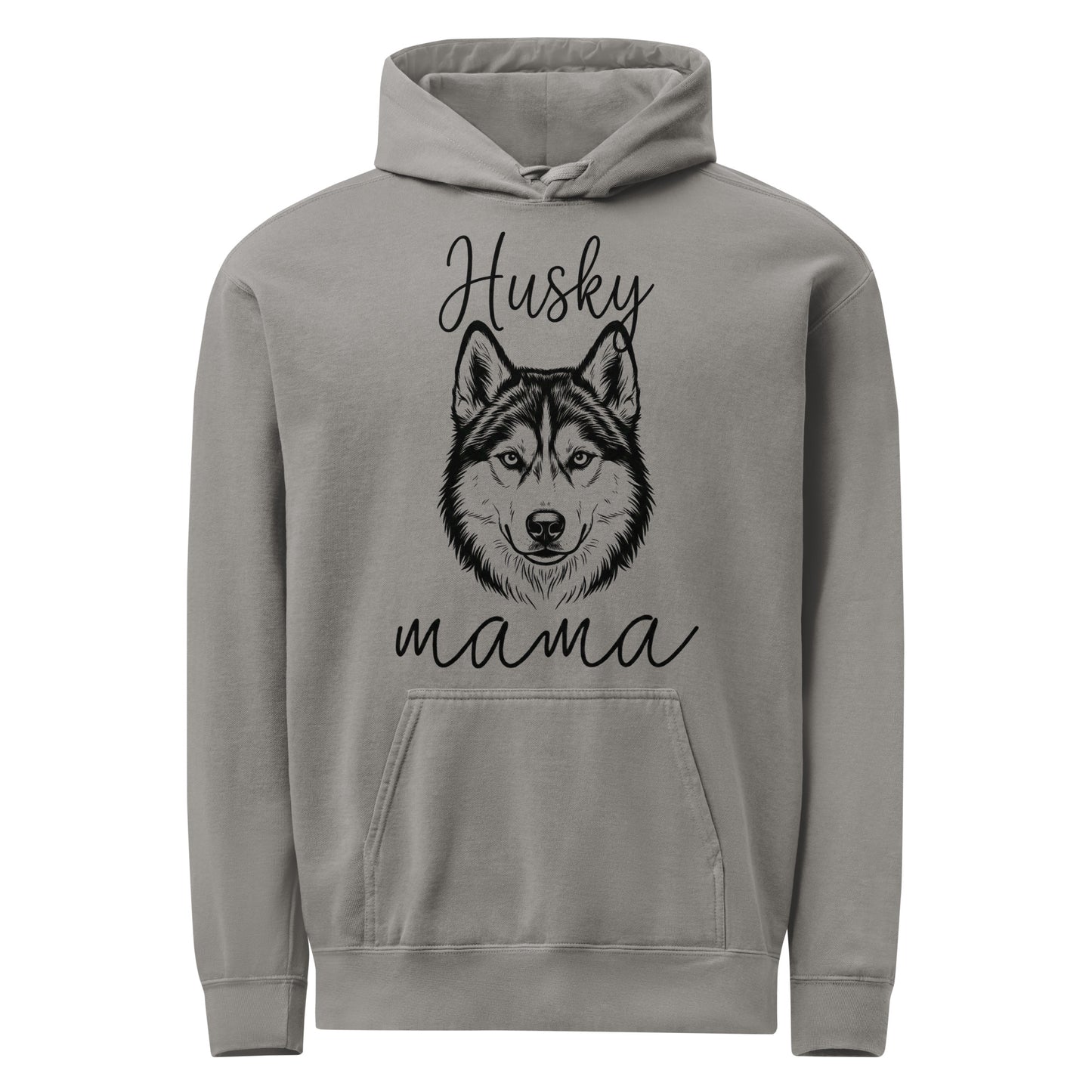 Husky Mama Mode Garment-dyed Hoodie . Grey