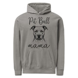 Pit Bull Mama Mode Garment-dyed Hoodie . Grey