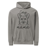 Corgi Mama Mode Garment-dyed Hoodie . Grey