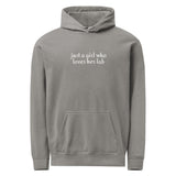 Just A Girl Who Loves Her Lab Garment-dyed Hoodie . Grey