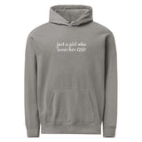 Just A Girl Who Loves Her German Shepherd GSD Garment-dyed Hoodie . Grey