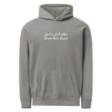 Just A Girl Who Loves Her Dane Garment-dyed Hoodie . Grey