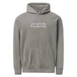 Just A Girl Who Loves Her Bully Bull Terrier Garment-dyed Hoodie . Grey