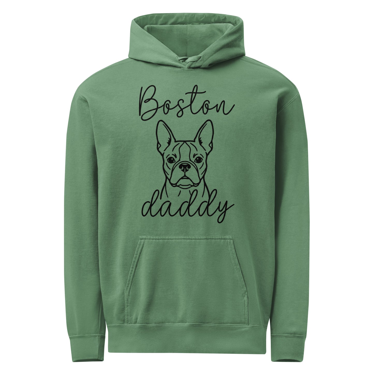 Boston Daddy Mode Garment-Dyed Hoodie . Light Green