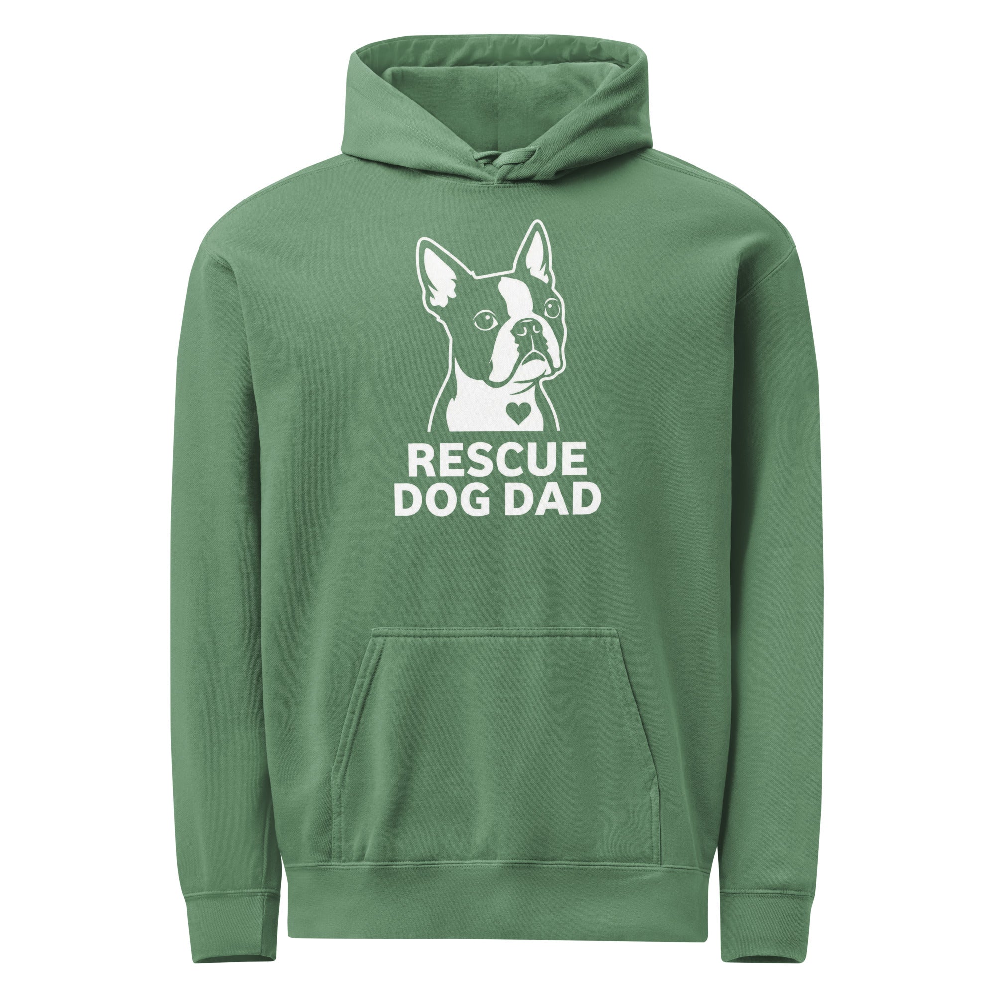 Rescue Dog Dad Garment-Dyed Hoodie . Light Green