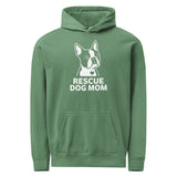 Rescue Dog Mom Garment-Dyed Hoodie . Light Green