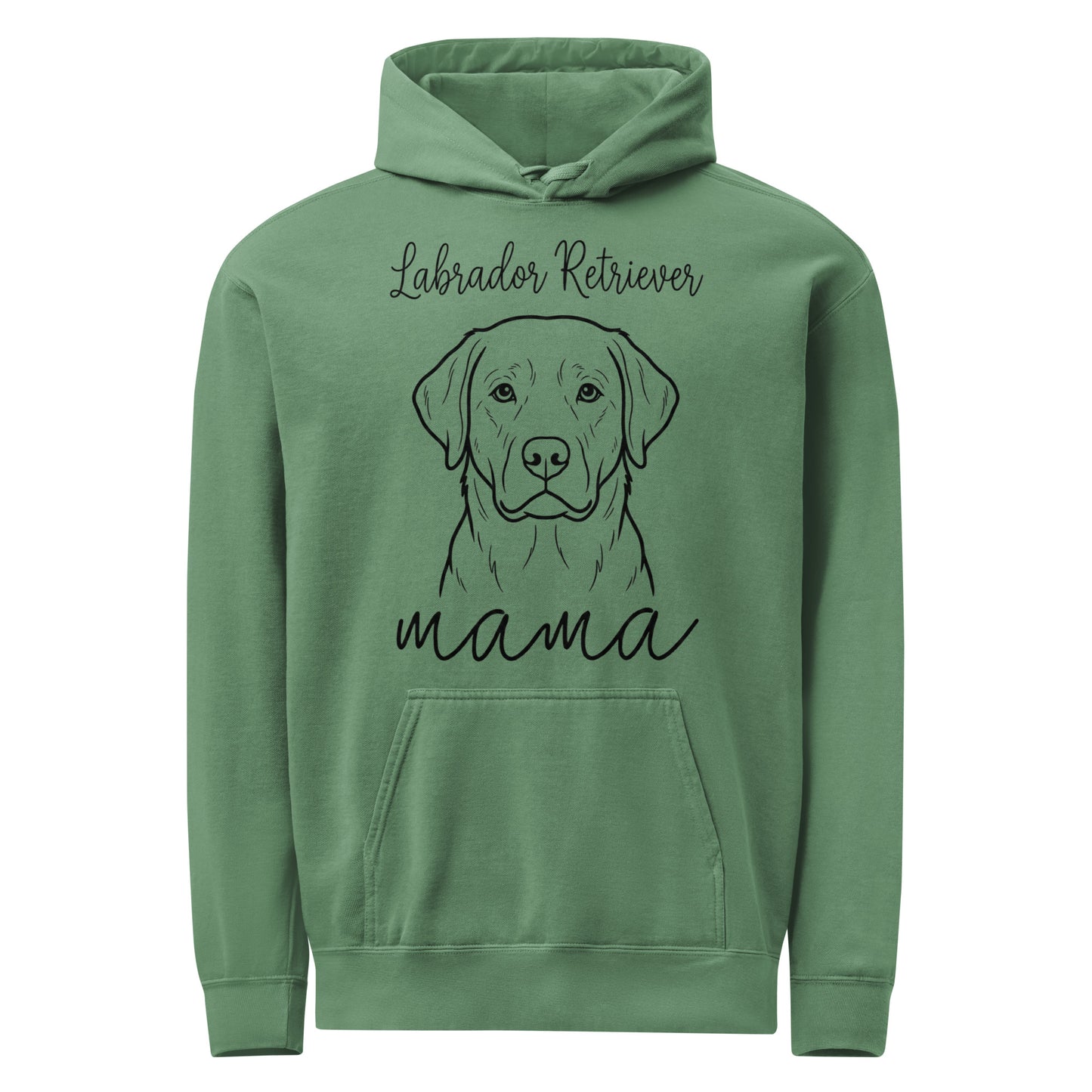 Labrador Retriever Mama Mode Garment-dyed Hoodie . Light Green