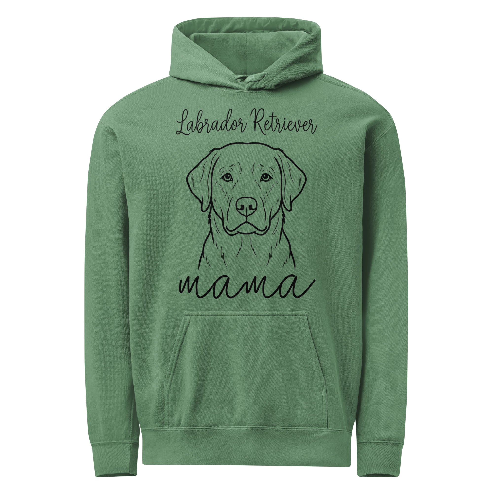 Labrador Retriever Mama Mode Garment-dyed Hoodie . Light Green