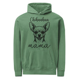 Chihuahua Mama Mode Garment-dyed Hoodie . Light Green