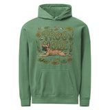 Frog Mode French Bulldog Unisex Garment-dyed Hoodie . Light Green