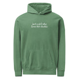 Just A Girl Who Loves Her Dashie Garment-dyed Hoodie . Light Green