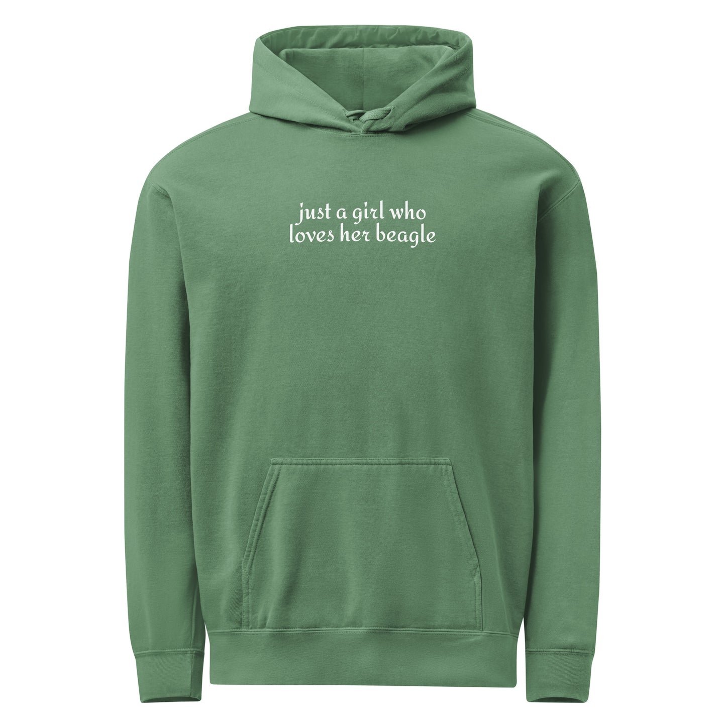 Just A Girl Who Loves Her Beagle Garment-dyed Hoodie . Light Green