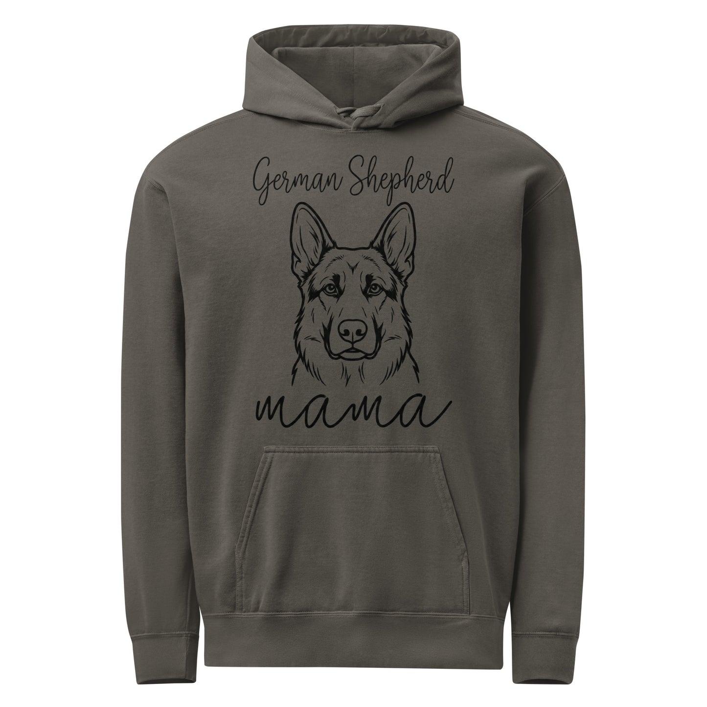 German Shepherd Mama Mode Garment-dyed Hoodie . Pepper