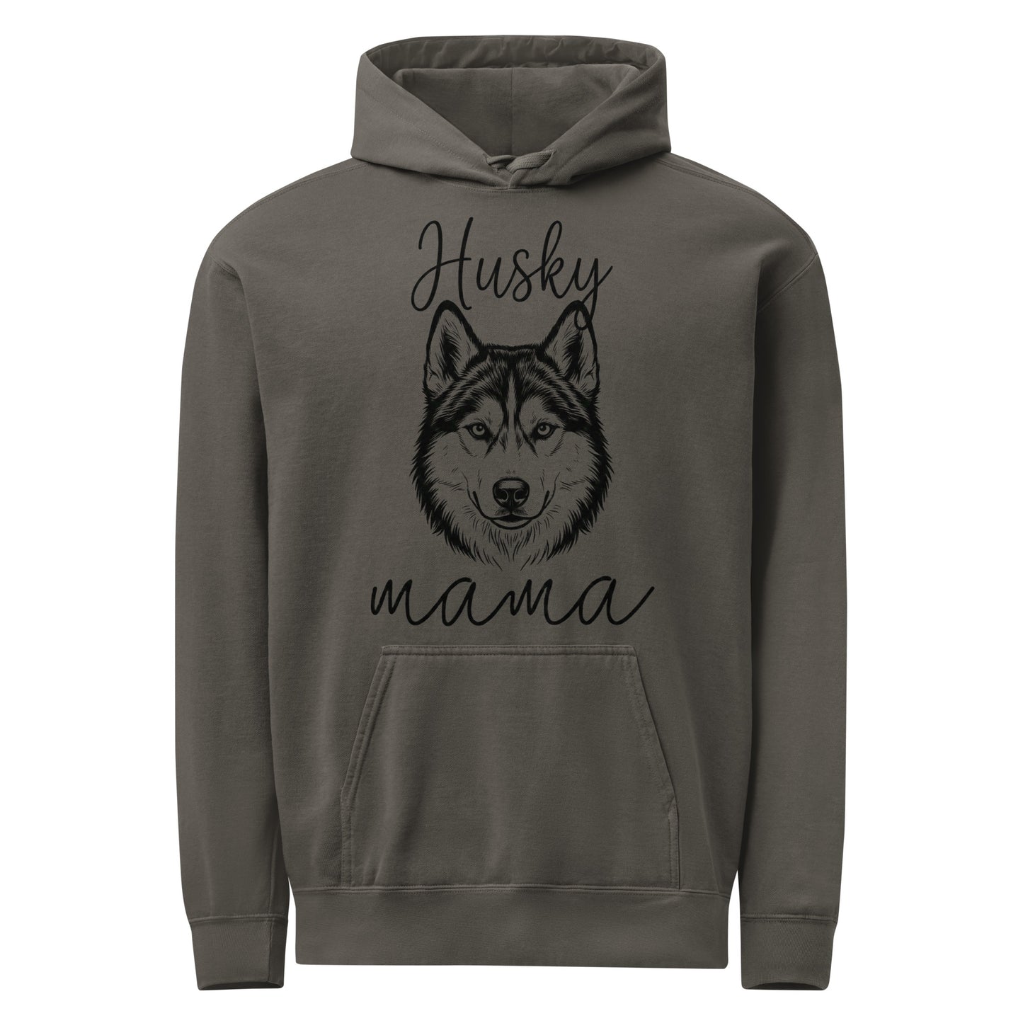 Husky Mama Mode Garment-dyed Hoodie . Pepper