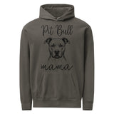 Pit Bull Mama Mode Garment-dyed Hoodie . Pepper