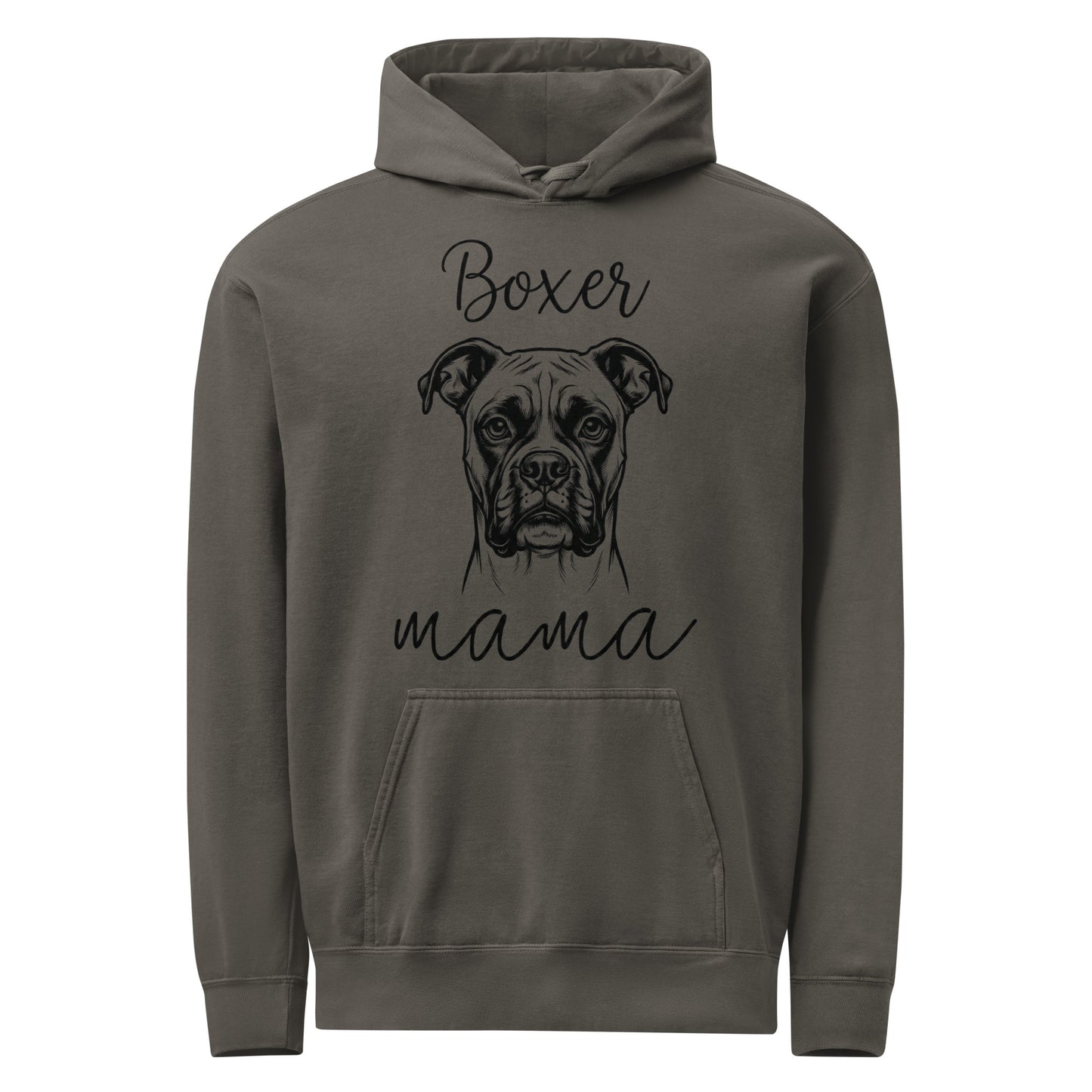 Boxer Mama Mode Unisex Garment-dyed Hoodie . Pepper