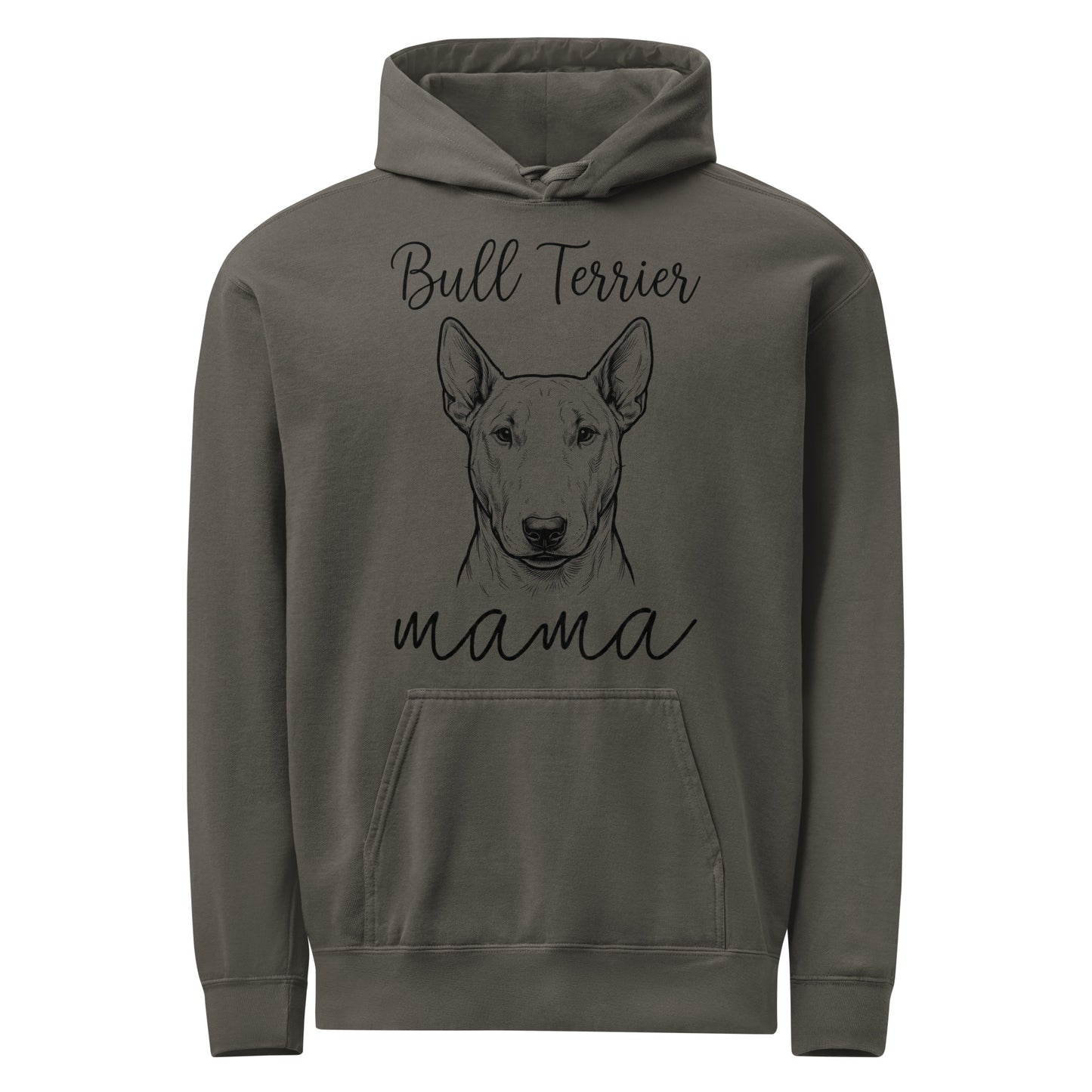 Bull Terrier Mama Mode Garment-dyed Hoodie . Pepper