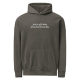 Just A Girl Who Loves Her Frenchie Unisex Garment-dyed Hoodie . Pepper