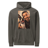 Custom Caricature Dog And Owner Portrait Unisex Garment-dyed Hoodie . Pepper