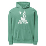 Rescue Dog Mom Garment-Dyed Hoodie . Seafoam