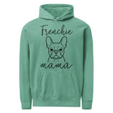 French Bulldog Frenchie Mama Mode Garment-dyed Hoodie . Seafoam