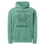 Labrador Retriever Mama Mode Garment-dyed Hoodie . Seafoam