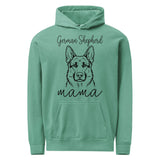 German Shepherd Mama Mode Garment-dyed Hoodie . Seafoam