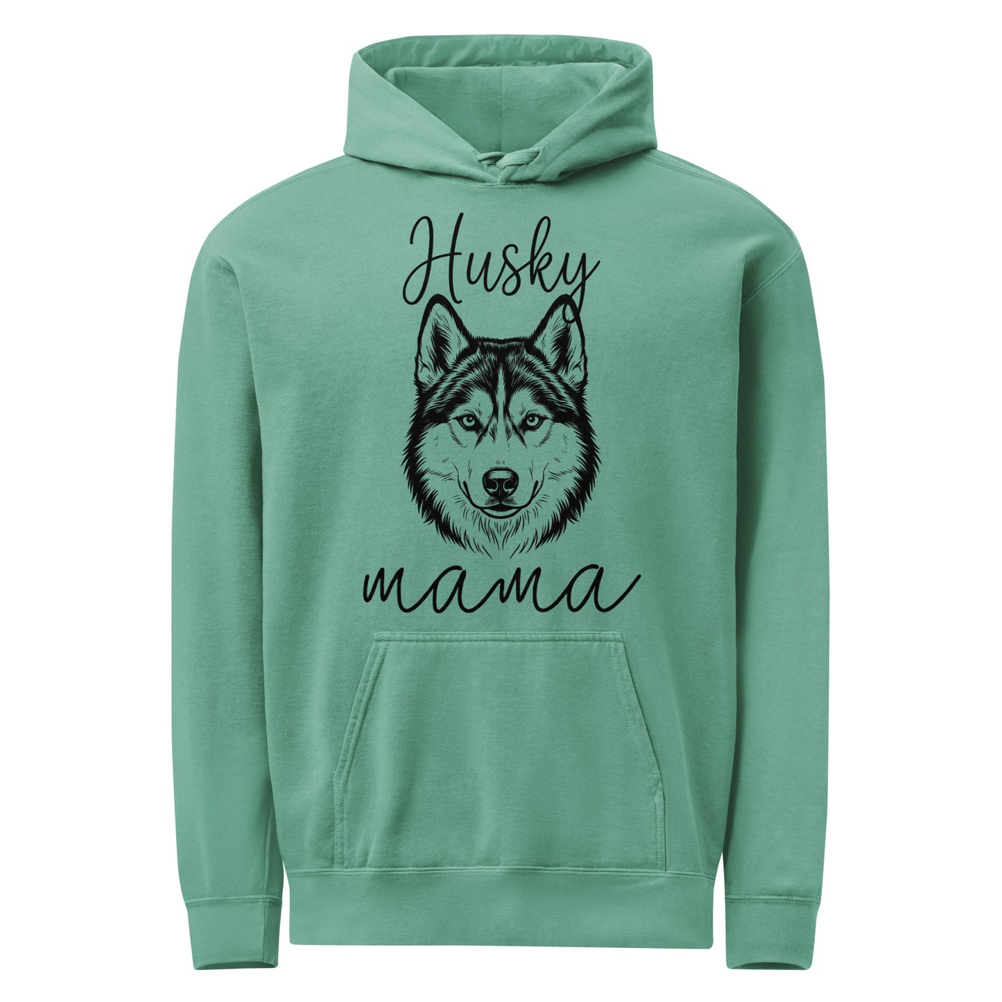 Husky Mama Mode Garment-dyed Hoodie . Seafoam