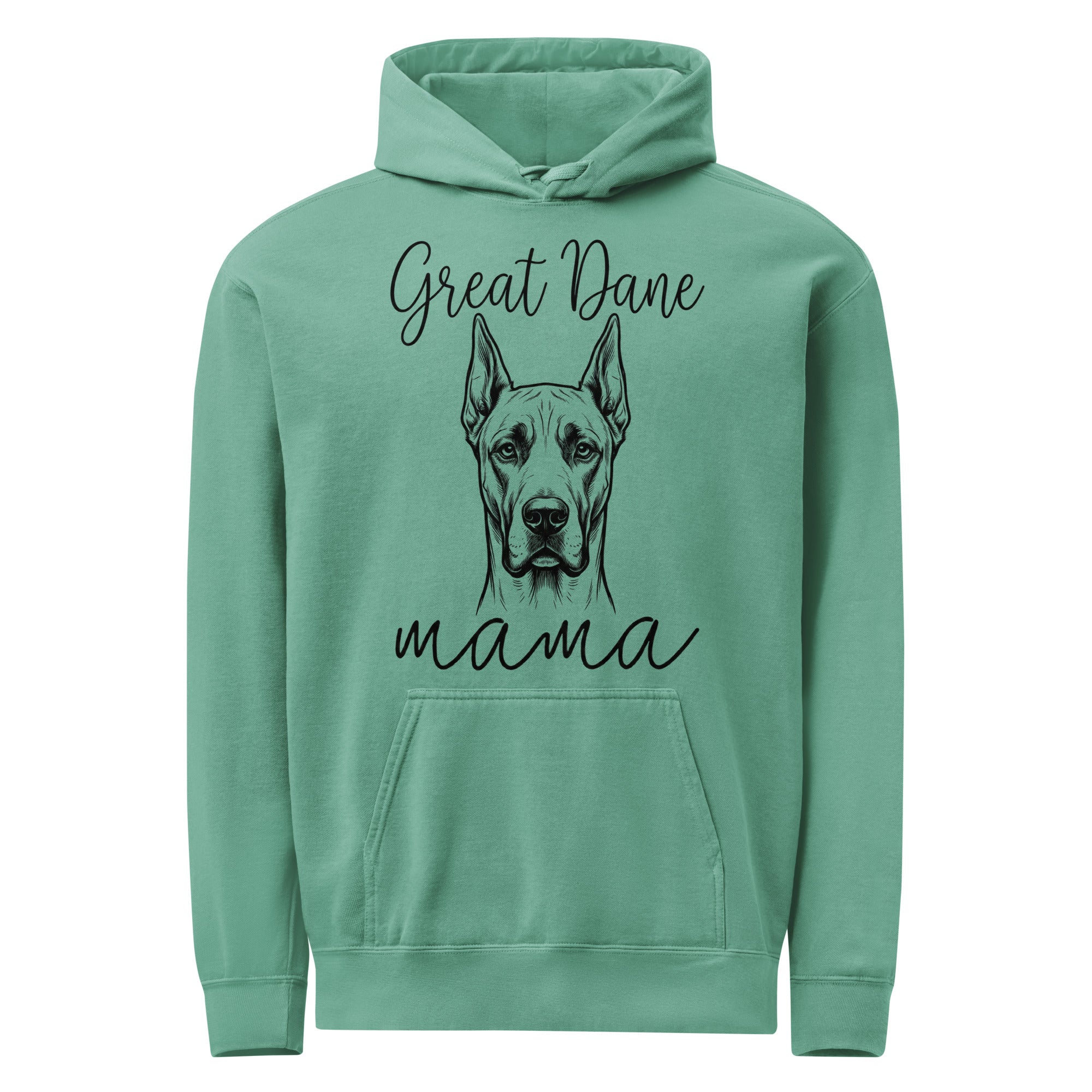 Great Dane Mama Mode Garment-dyed Hoodie . Seafoam