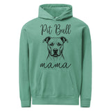 Pit Bull Mama Mode Garment-dyed Hoodie . Seafoam