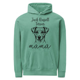 Jack Russell Terrier Mama Mode Garment-dyed Hoodie . Seafoam