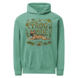 Frog Mode French Bulldog Unisex Garment-dyed Hoodie . Seafoam