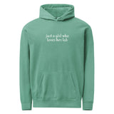 Just A Girl Who Loves Her Lab Garment-dyed Hoodie . Seafoam