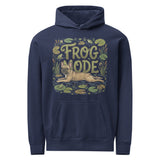 Frog Mode French Bulldog Unisex Garment-dyed Hoodie . True Navy