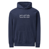 Just A Girl Who Loves Her German Shepherd GSD Garment-dyed Hoodie . True Navy