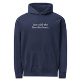 Just A Girl Who Loves Her Boxer Garment-dyed Hoodie . True Navy
