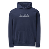 Just A Girl Who Loves Her Jack Russell Terrier Garment-dyed Hoodie . True Navy