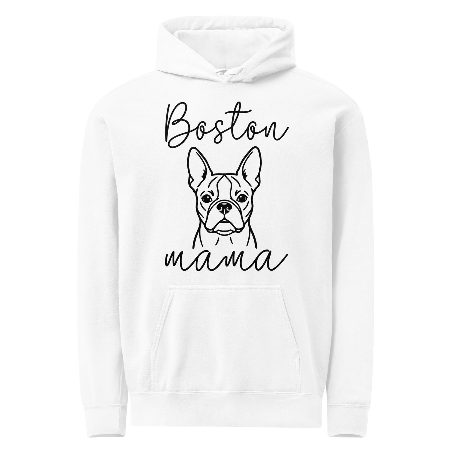 Boston Mama Mode Garment-Dyed Hoodie . White