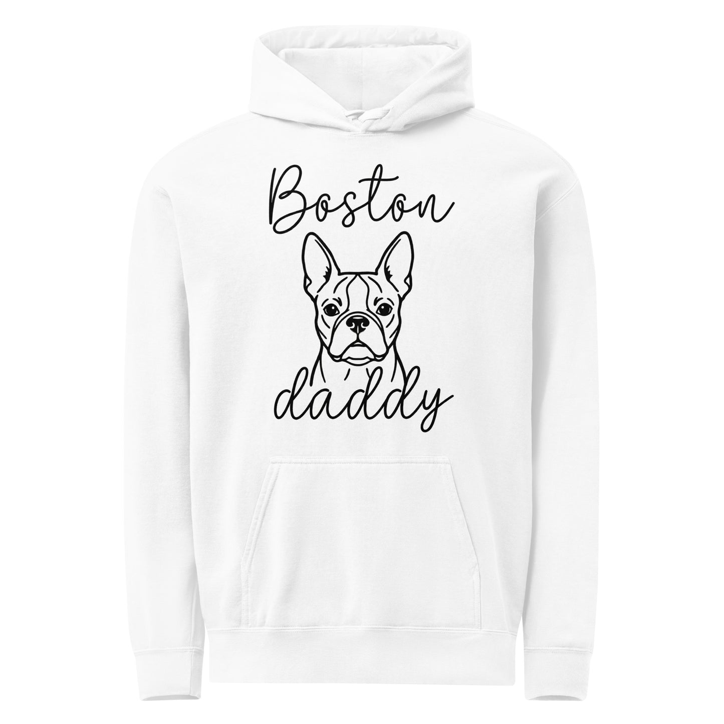 Boston Daddy Mode Garment-Dyed Hoodie . White