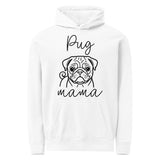 Pug Mama Mode Garment-dyed Hoodie . White