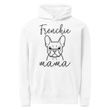 French Bulldog Frenchie Mama Mode Garment-dyed Hoodie . White
