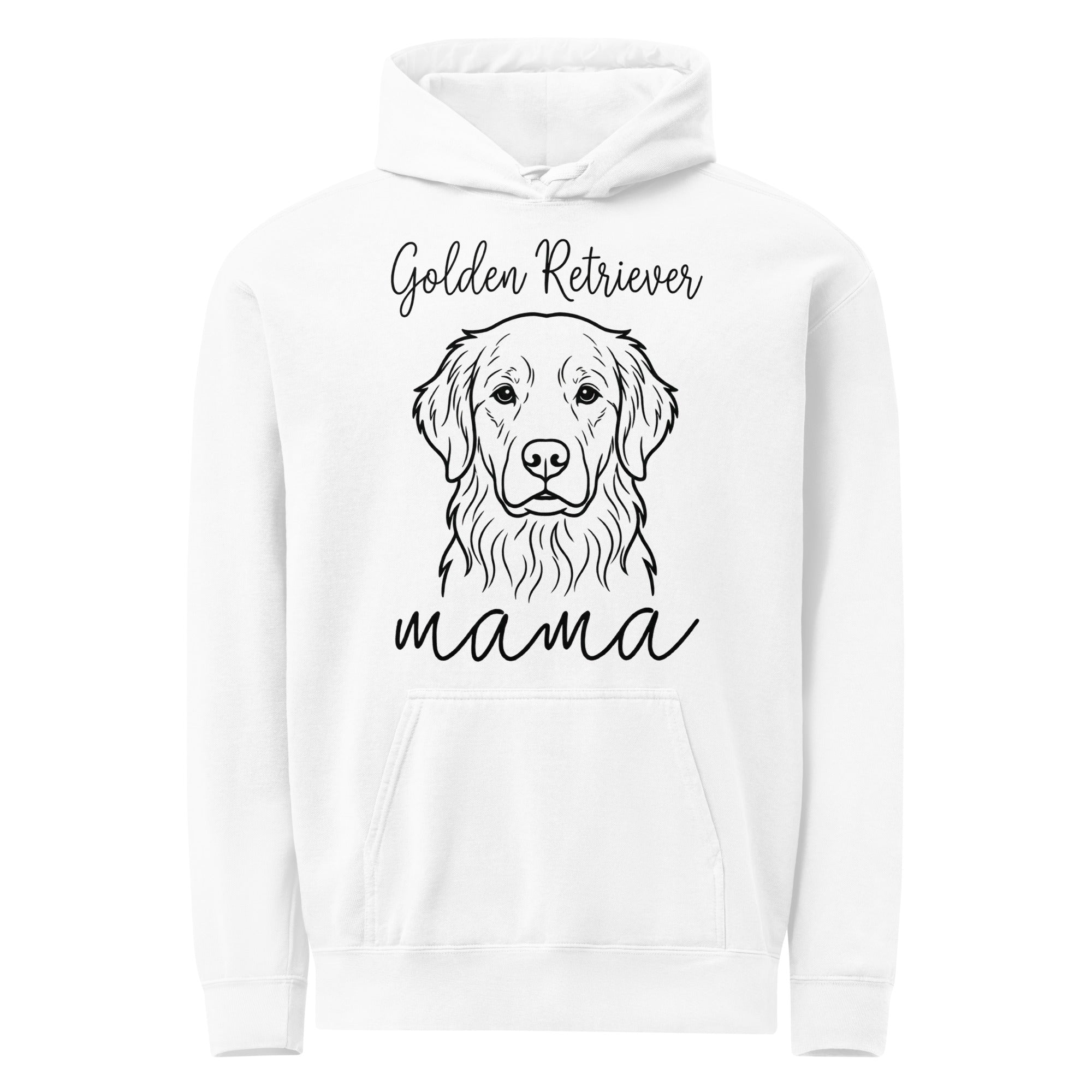 Golden Retriever Mama Mode Garment-dyed Hoodie . White