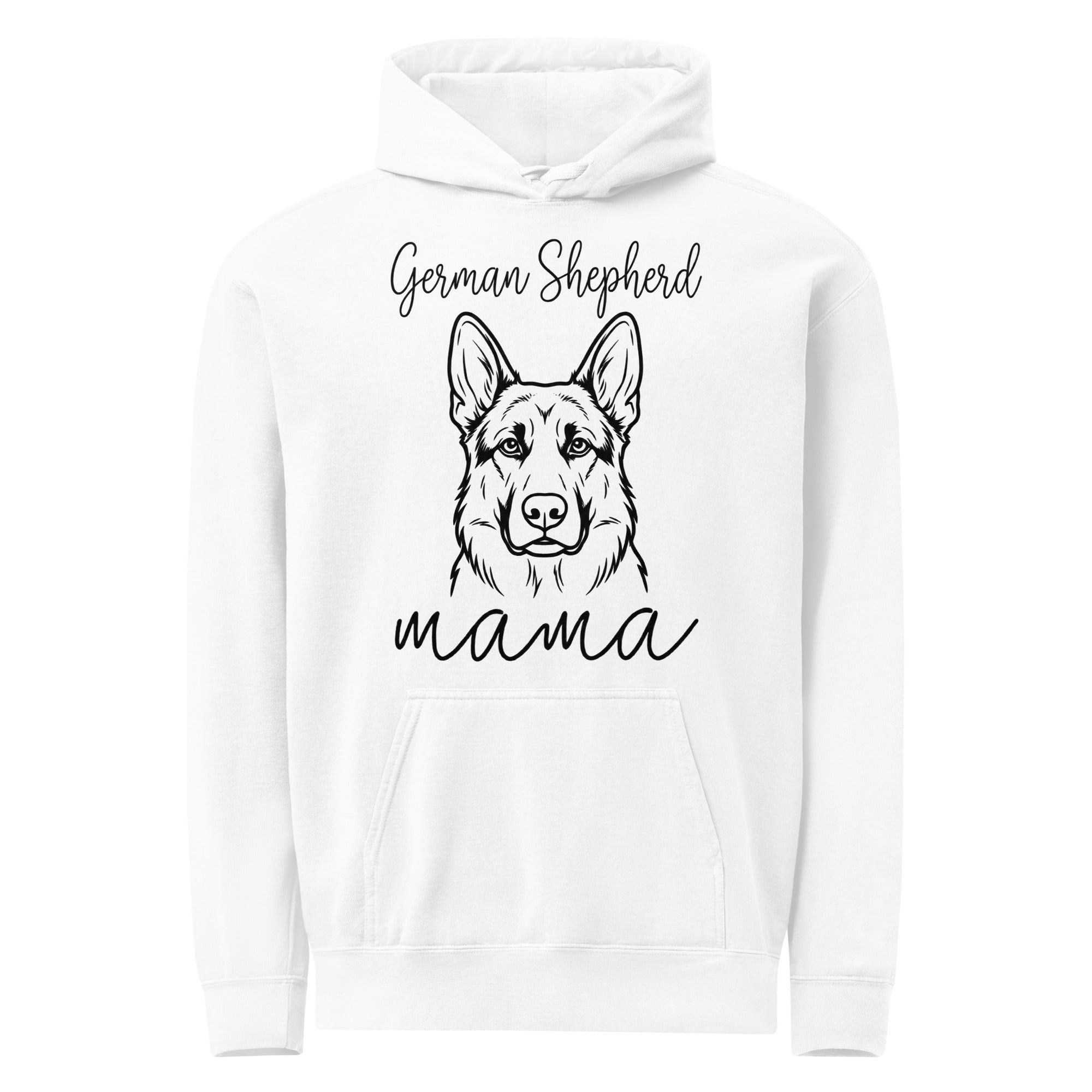 German Shepherd Mama Mode Garment-dyed Hoodie . White