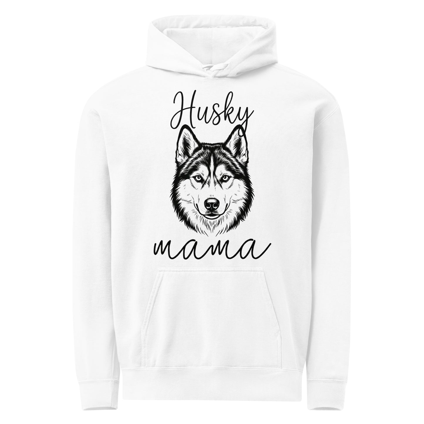 Husky Mama Mode Garment-dyed Hoodie . White