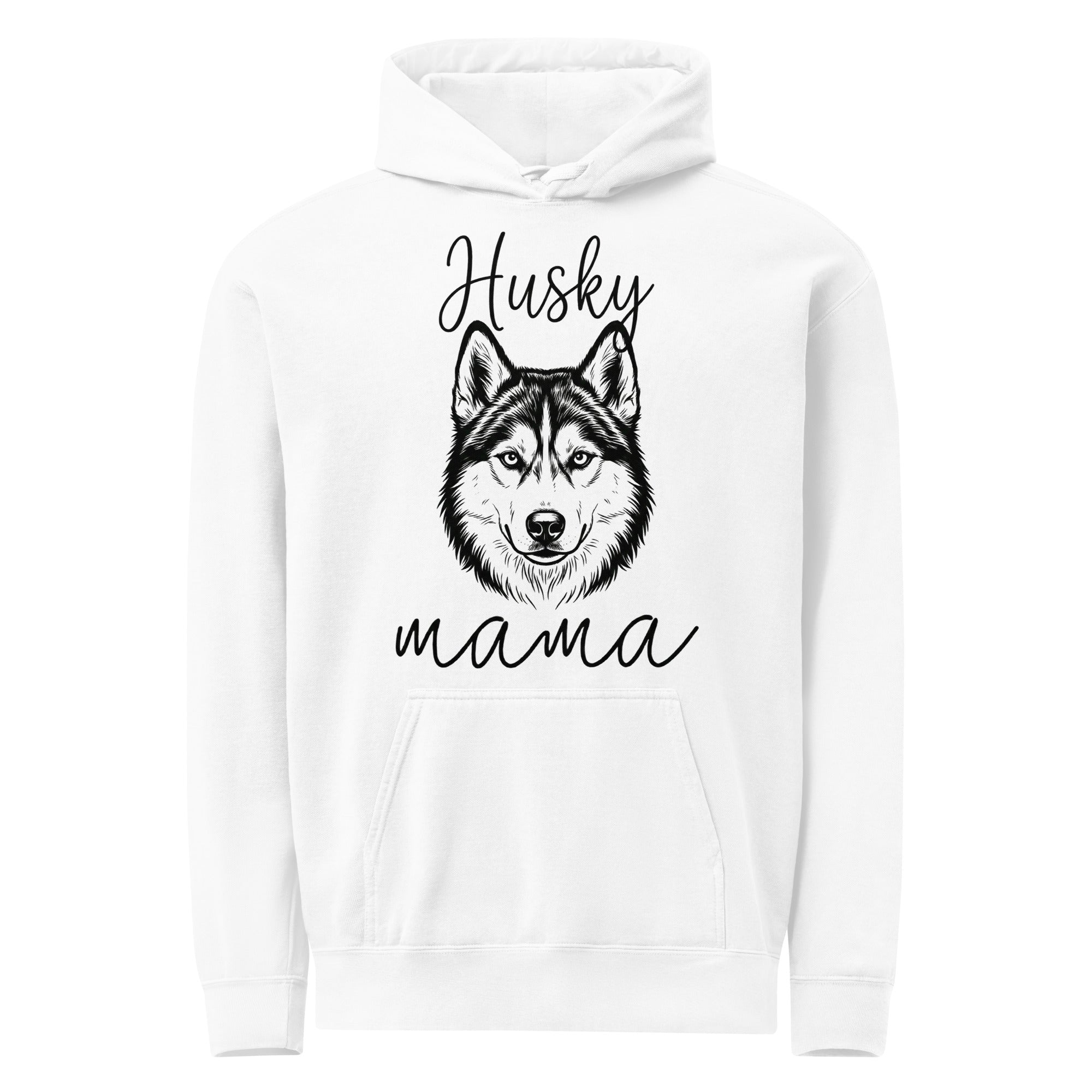 Husky Mama Mode Garment-dyed Hoodie . White