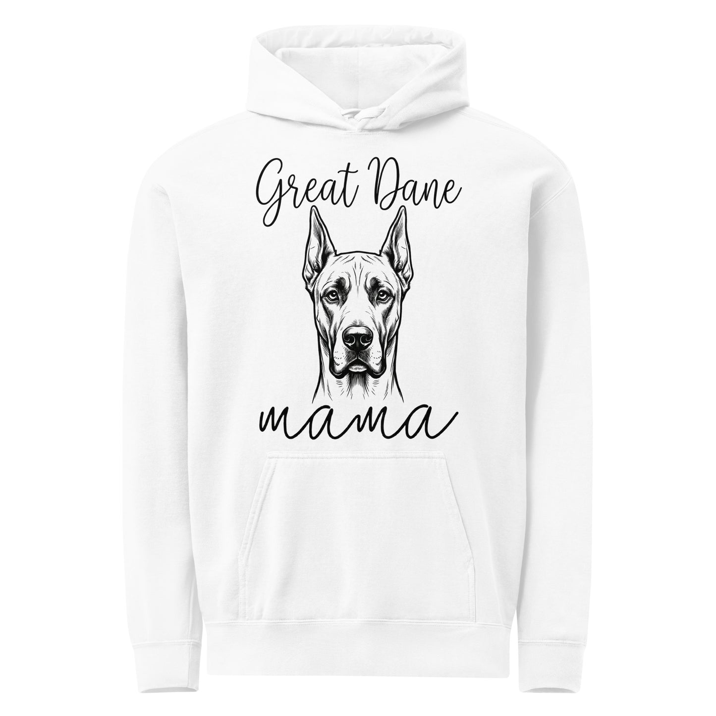 Great Dane Mama Mode Garment-dyed Hoodie . White
